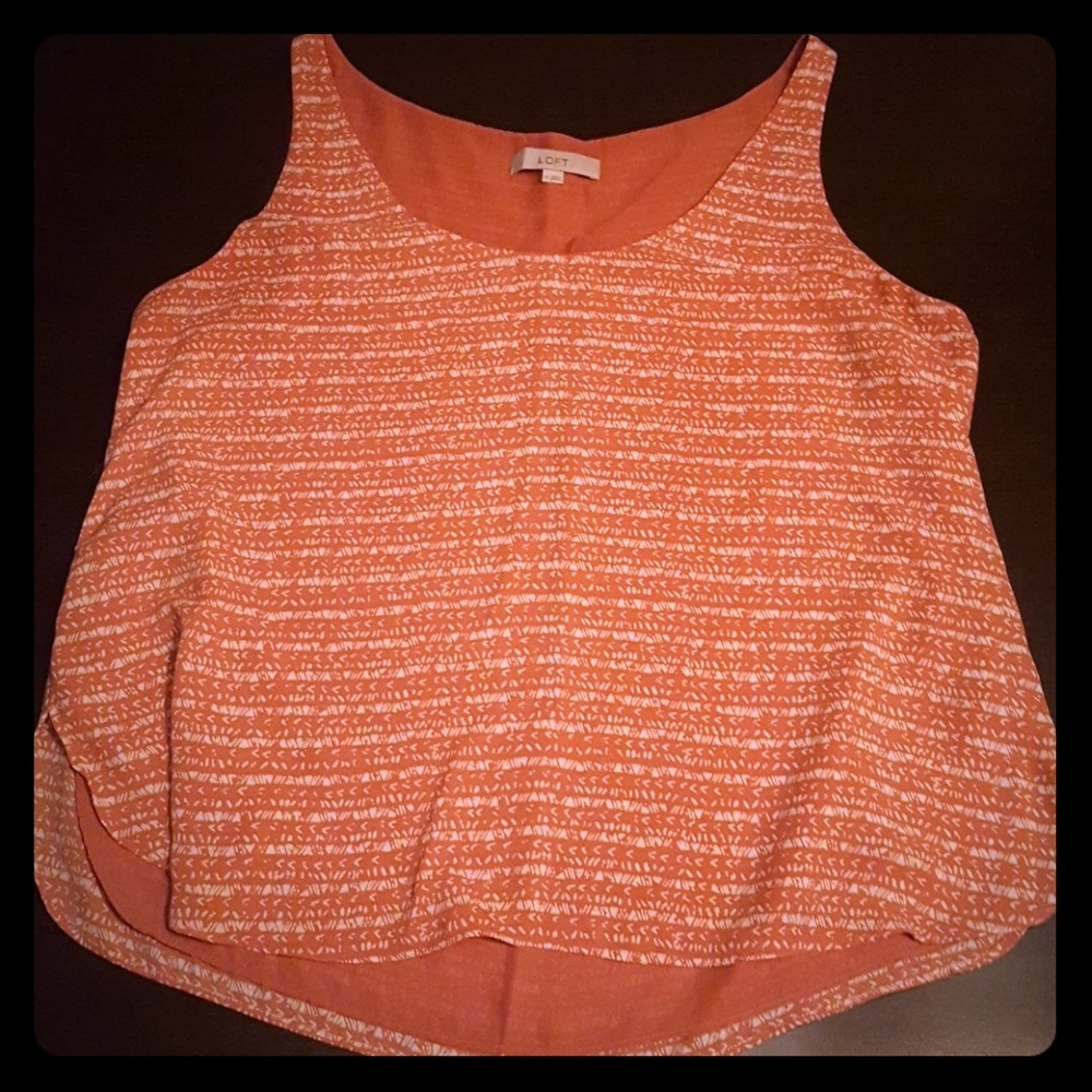 Loft XL coral geo print Chiffon Tank